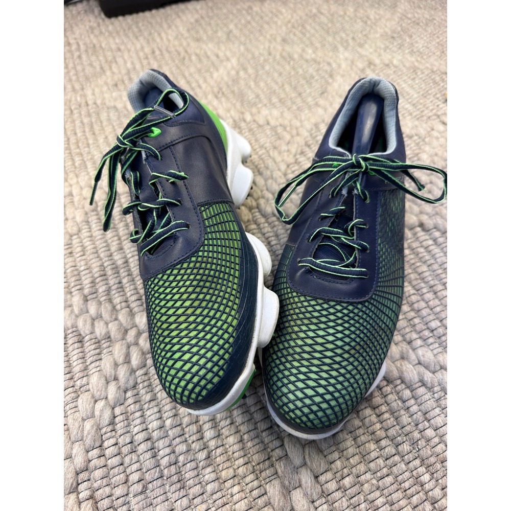 FootJoy HyperFlex Golf Shoes Mens 9 Wide Navy Green 51007 Spiked FTF 2.0